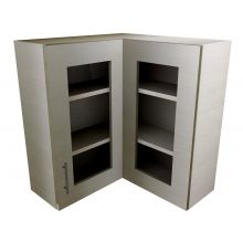 L Shaped Corner Wall Cabinet With Glass Doors